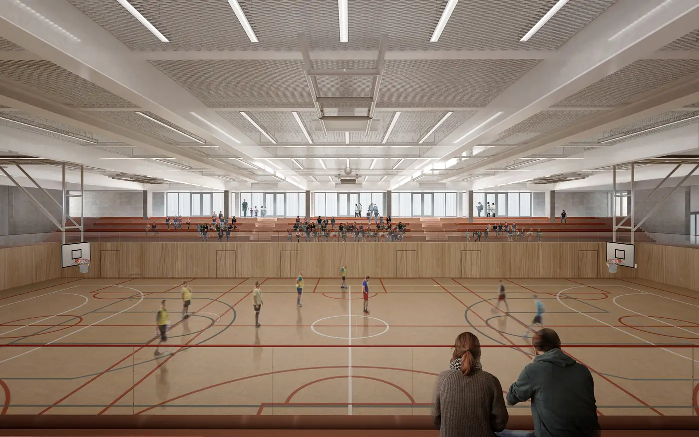 Visualisierung der Sporthalle von der Galerie aus